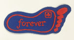 Girl Guides Forever Dark Blue Foot Print Shaped 1 1/4" x 3" Embroidered Fabric Patch Badge