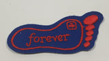 Girl Guides Forever Dark Blue Foot Print Shaped 1 1/4" x 3" Embroidered Fabric Patch Badge