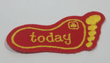 Girl Guides Today Red Foot Print Shaped 1 1/4" x 3" Embroidered Fabric Patch Badge