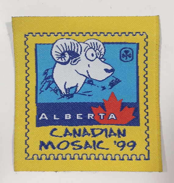 Girl Guides Alberta Canadian Mosaic '99 Yellow 2" x 2" Embroidered Fabric Patch Badge