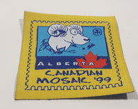 Girl Guides Alberta Canadian Mosaic '99 Yellow 2" x 2" Embroidered Fabric Patch Badge