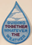 Girl Guides Guiding Together Whatever The Weather Rain Drop Shaped 2" x 3" Embroidered Fabric Patch Badge