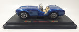 Burago 1965 Ford AC Cobra 427 Convertible Blue 1/24 Scale Die Cast Toy Car Vehicle with Opening Doors and Hood on Display Stand