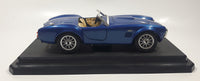 Burago 1965 Ford AC Cobra 427 Convertible Blue 1/24 Scale Die Cast Toy Car Vehicle with Opening Doors and Hood on Display Stand