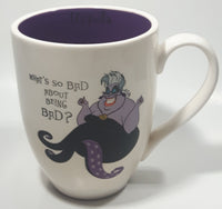 Disney Ursula The Little Mermaid What's So Bad About Being Bad? White and Purple 4 1/2" Tall Ceramic Coffee Mug Cup