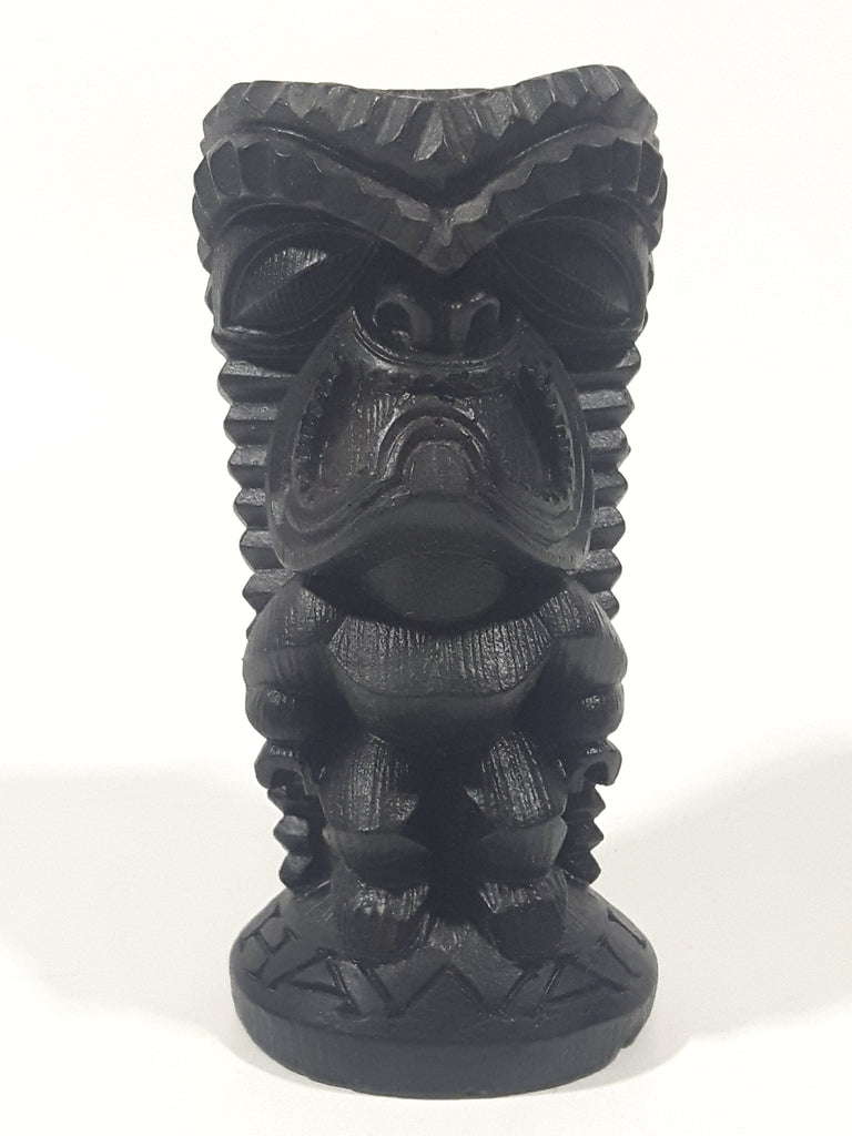 Vintage Coco Joe's Hawaii Tiki God 4" Tall Carved Black Lava Rock Figu