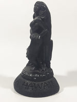 Vintage Coco Joe's #262 Aloha Hawaii Hula Girl Dancing 5" Tall Carved Black Lava Rock Figurine