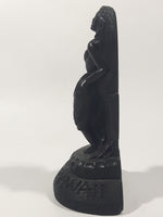 Vintage Coco Joe's #262 Aloha Hawaii Hula Girl Dancing 5" Tall Carved Black Lava Rock Figurine