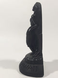 Vintage Coco Joe's #262 Aloha Hawaii Hula Girl Dancing 5" Tall Carved Black Lava Rock Figurine