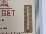 Antique "The Hurrier I Go The Behinder I Get" Advertising Mercury Thermometer A.R. Cy Young Accounting Dawson Creek, B.C.