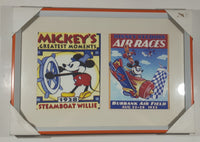 Disney Mickey's Greatest Moments 1928 Steamboat Willie and Disney Studios Air Races Burbank Air Field Aug 22-28 1933 Double Framed Pictures New in Package