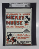 Rare An Avalanche Of Laughter Mickey The Mouse In His Latest Mirthquake 12 1/2" x 17 1/2" Lithographed Steel Metal Collector Sign On Cardboard Backing
