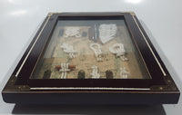 Cutty Sark 1869 Tall Ship Nautical Knots and Wood Cased Shadow Box 9" x 13 1/4"
