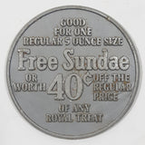 Vintage Dairy Queen Store Free Sundae or 40 Cents Off Plastic Token Coin