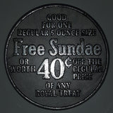 Vintage Dairy Queen Store Free Sundae or 40 Cents Off Plastic Token Coin