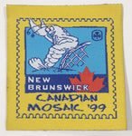 Girl Guides New Brunswick Canadian Mosaic '99 Yellow 2" x 2" Embroidered Fabric Patch Badge
