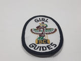 Girl Guides B.C. British Columbia Totem Pole Oval Shaped 2" x 3" Embroidered Fabric Patch Badge