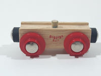 Bigjigs Rail Wood with Red Wheels and Magnetic Connector Wood Toy Train Car Vehicle