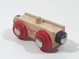 Bigjigs Rail Wood with Red Wheels and Magnetic Connector Wood Toy Train Car Vehicle