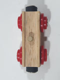 Bigjigs Rail Wood with Red Wheels and Magnetic Connector Wood Toy Train Car Vehicle