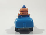 1988 McDonald's Turbo Macs Officer Big Mac Blue Toy Pull Back Friction Motorized Plastic Toy Car Vehicle - Happy Meals