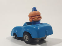 1988 McDonald's Turbo Macs Officer Big Mac Blue Toy Pull Back Friction Motorized Plastic Toy Car Vehicle - Happy Meals