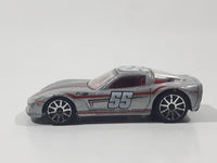 2005 Hot Wheels Corvette C6 Silver Die Cast Toy Car Vehicle
