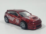 2012 Hot Wheels Subaru WRX STI Red Die Cast Toy Car Vehicle