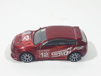 2012 Hot Wheels Subaru WRX STI Red Die Cast Toy Car Vehicle