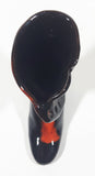 Vintage McMaster Drip Glaze Black and Orange Lava Victorian Style Boot 6" Tall Ornamental Pottery Vase