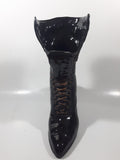 Vintage Black Victorian Style Boot 10" Tall Ceramic Ornamental Vase