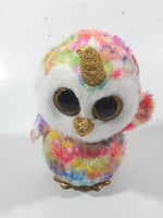 2019 Ty Beanie Boos Enchanted Rainbow Unicorn Owl 8" Tall Toy Stuffed Plush