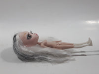 Hunter Shibajuku Girls Black and White Silver Hair Big Eyes and Eyelashes 6" Tall Toy Doll No Clothes