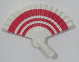 Geobra PlayMobil Plastic White and Dark Pink 1 3/8" Wide Toy Hand Fan Accessory