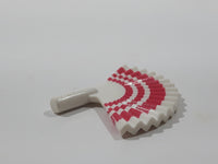 Geobra PlayMobil Plastic White and Dark Pink 1 3/8" Wide Toy Hand Fan Accessory
