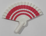 Geobra PlayMobil Plastic White and Dark Pink 1 3/8" Wide Toy Hand Fan Accessory
