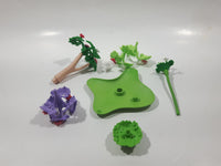 Geobra PlayMobil Mixed Trees Plants and Flowers with Grass Base Toy Accessories