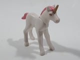 Geobra PlayMobil 2 1/4" Long White and Pink Baby Unicorn Animal Figure