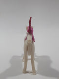 Geobra PlayMobil 4" Long White and Pink Unicorn Animal Figure