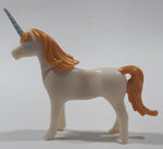 Geobra PlayMobil 4" Long White and Gold Unicorn Animal Figure
