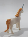 Geobra PlayMobil 4" Long White and Gold Unicorn Animal Figure