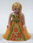 2007 Geobra PlayMobil Sun Fairy Yellow Dress with Green and Orange Flower Pattern 2 7/8" Tall Toy Figure