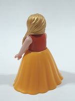 2007 Geobra PlayMobil Sun Fairy Yellow Dress with Green and Orange Flower Pattern 2 7/8" Tall Toy Figure