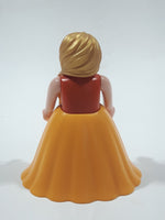 2007 Geobra PlayMobil Sun Fairy Yellow Dress with Green and Orange Flower Pattern 2 7/8" Tall Toy Figure