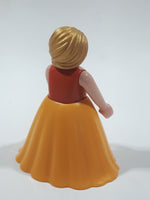 2007 Geobra PlayMobil Sun Fairy Yellow Dress with Green and Orange Flower Pattern 2 7/8" Tall Toy Figure