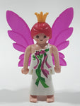 Geobra PlayMobil Fairy Queen White Dress with Pink Wings 3 1/4" Tall Toy Figure 5995