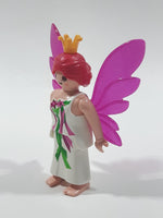 Geobra PlayMobil Fairy Queen White Dress with Pink Wings 3 1/4" Tall Toy Figure 5995