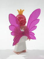 Geobra PlayMobil Fairy Queen White Dress with Pink Wings 3 1/4" Tall Toy Figure 5995