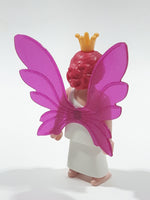 Geobra PlayMobil Fairy Queen White Dress with Pink Wings 3 1/4" Tall Toy Figure 5995