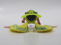 2014 Geobra PlayMobil Everdreamerz Dancing Queen Lime Green Crown Teal Swim Suit with Fluorescent Yellow Wings 3 1/4" Tall Toy Figure